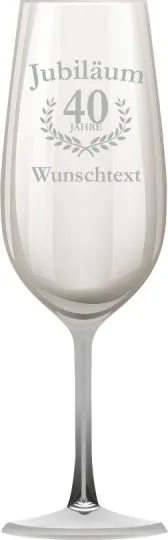 Sektglas mit Gravur zum Jubilum - Wunschtext und Jahreszahl