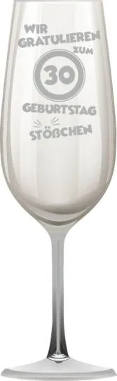 Sektglas mit Gravur Wir Gratulieren - Jahreszahl frei whlbar
