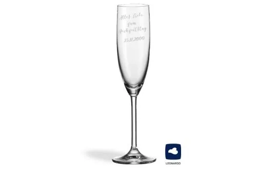 Leonardo Sektglas mit Gravur - bis zu 4 Textzeilen