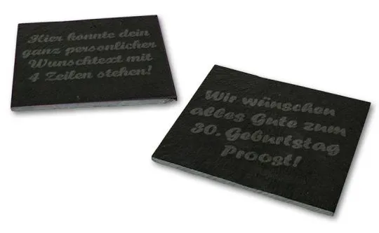 Schiefer-Untersetzer mit 4 Textzeilen Gravur