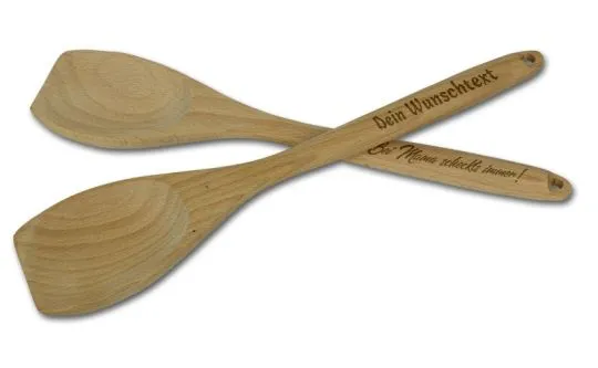 Flacher Kochlffel mit individueller Text-Gravur
