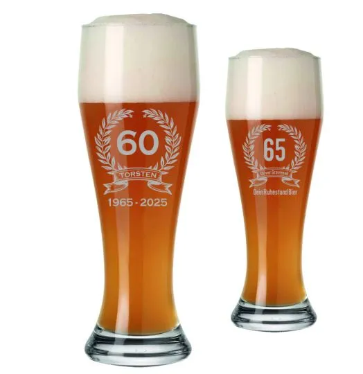 Weizenbierglas Bayern inkl. Gravur mit Jahreszahl und Wunschtext