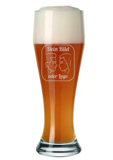 Weizenbierglas Bayern inkl. Bild-Gravur zum selber gestalten