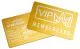 Visitenkarte aus Aluminium in Gold mit Gravur
