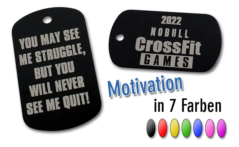 Dogtag mit individueller Gravur in 10 Farben