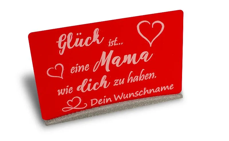 Aluminiumkarte mit deinem Wunschnamen - Glck ist... eine Person wie dich zu haben!