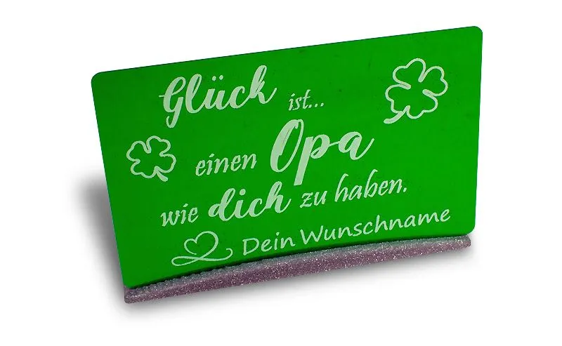 Aluminiumkarte mit deinem Wunschnamen - Glck ist... eine Person wie dich zu haben!