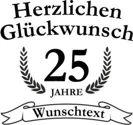 Sektglas mit Gravur Herzlichen Glckwunsch - Wunschtext und Jahreszahl