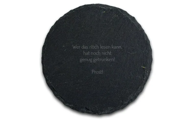 Schiefer Untersetzer mit gebrochener Kante und Gravur selbst gestalten