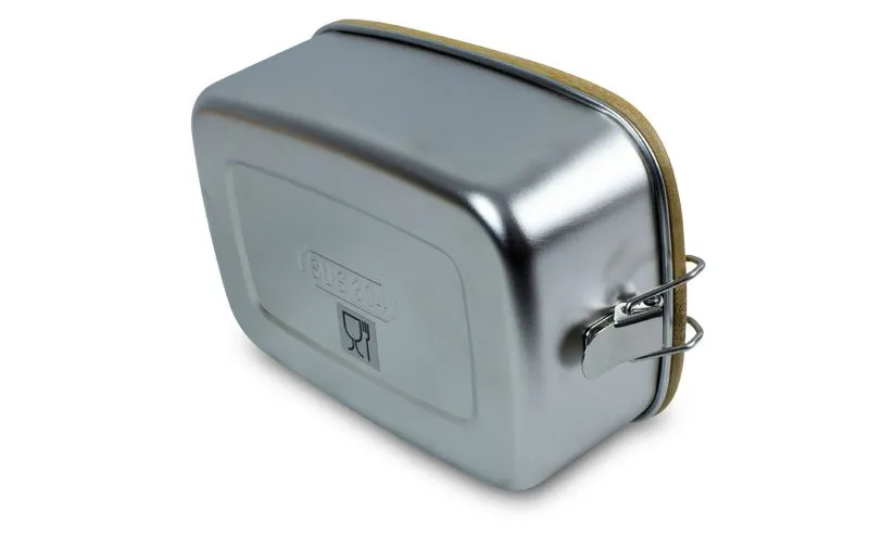 Edelstahl-Lunchbox mit Bambusdeckel und individueller Gravur