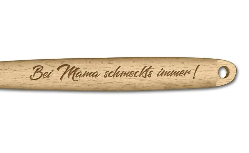 Kochlffelmit flacher Kante und individuellem Wunschtext mit 25 Zeichen