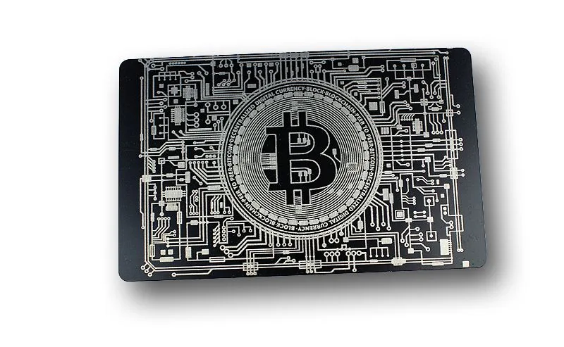 Aluminium Visitenkarte in schwarz mit Gravur in 0,2 mm dicke