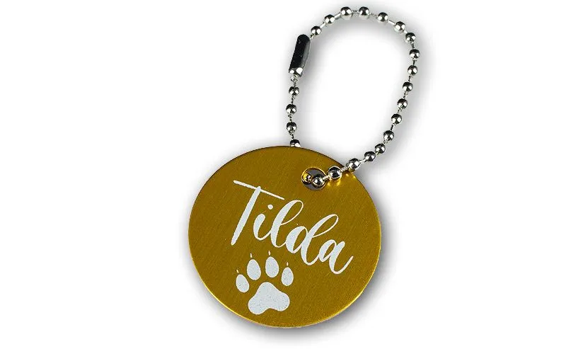 Schlsselanhnger 30 mm aus farbigen Aluimium mit Gravur