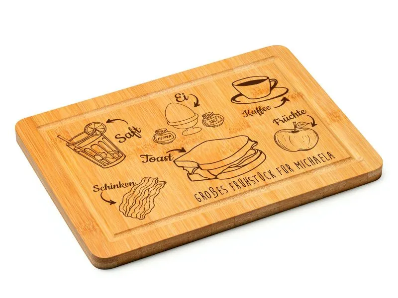 Schneidebrett - Groes Frhstck mit deinem Wunschtext oder Namen