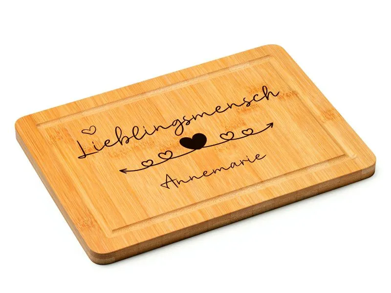 Schneidebrett - Lieblingsmensch ♥ mit Wunschtext oder Namen