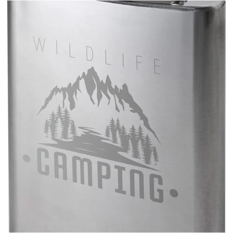 Flachmann aus Edelstahl und Gravur zum selber gestalten.