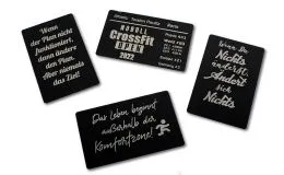 Visitenkarte schwarz inkl. Gravur - 0,5 mm