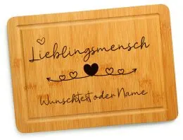 Schneidebrett - Lieblingsmensch ♥ mit Wunschtext oder Namen