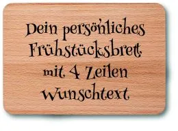 Frhstcksbrett mit 4 Textzeilen